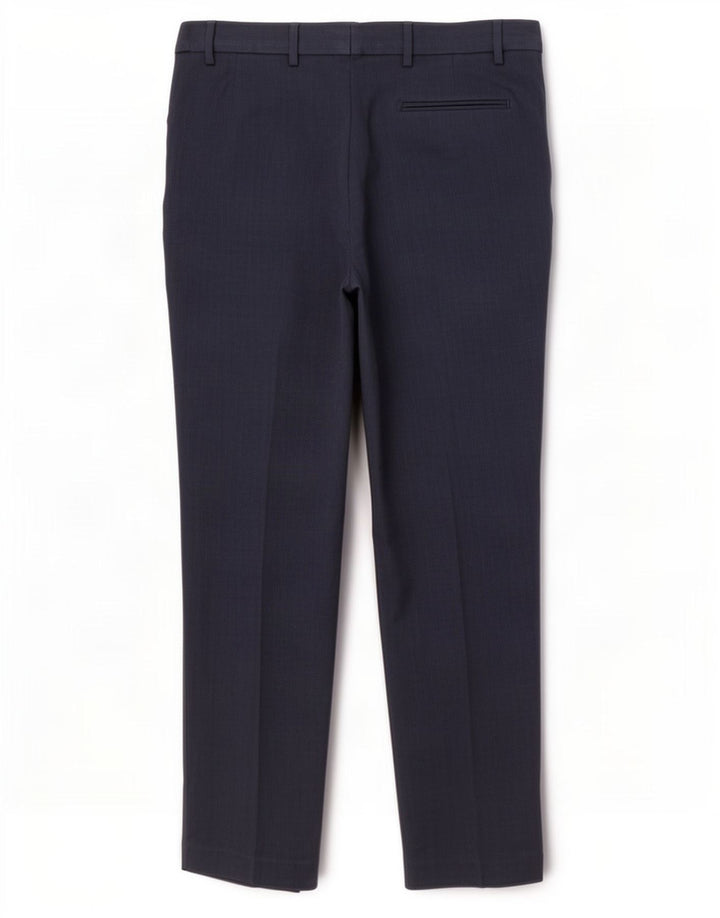 Pantaloni da abito vestibilità regolare Marks & Spencer da uomo W34 L33 poliestere blu navy