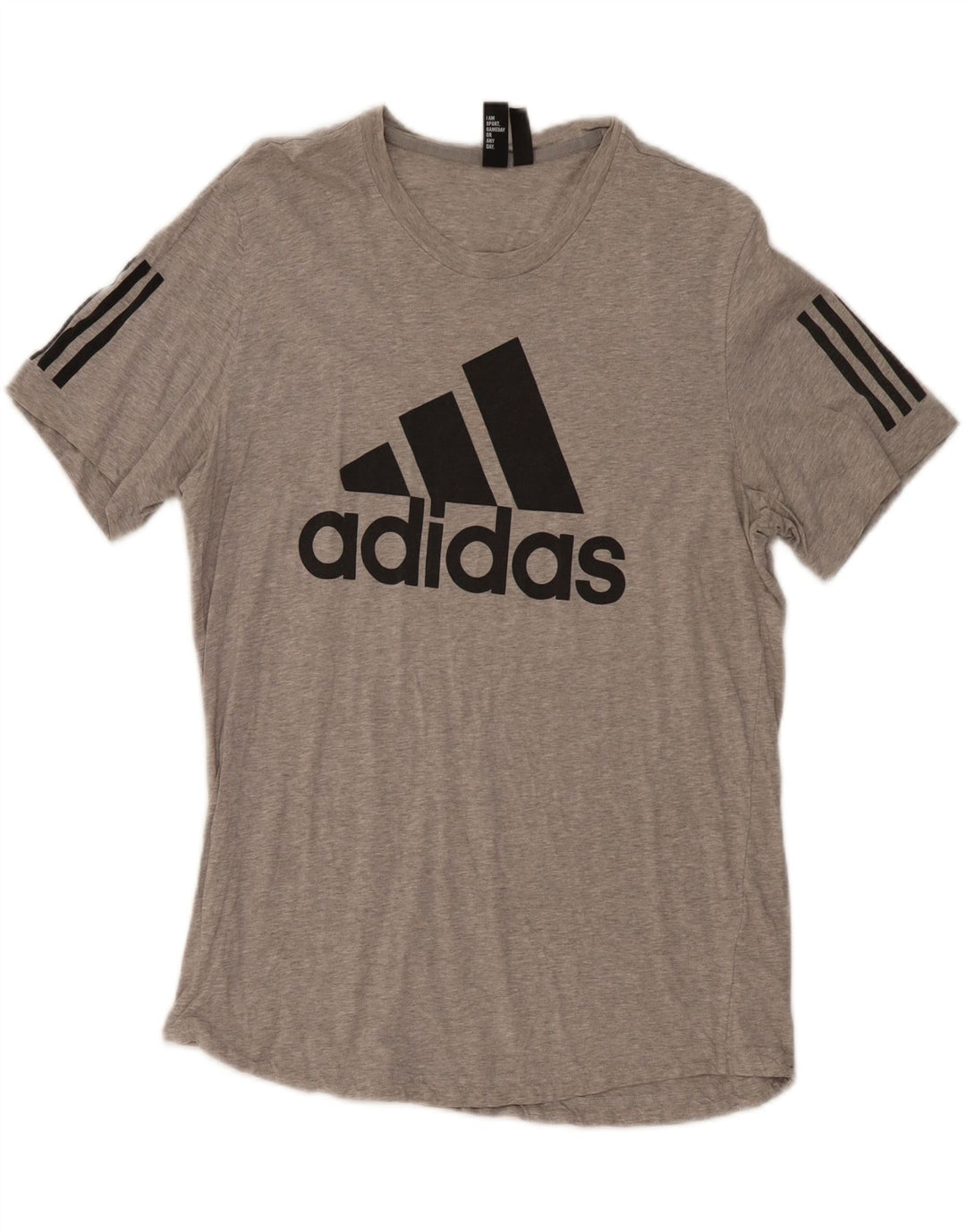 T-shirt grafica da uomo Adidas Top in cotone grigio medio