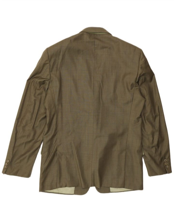Giacca blazer da uomo a 1 bottone Facis IT 50 grande lana vergine kaki