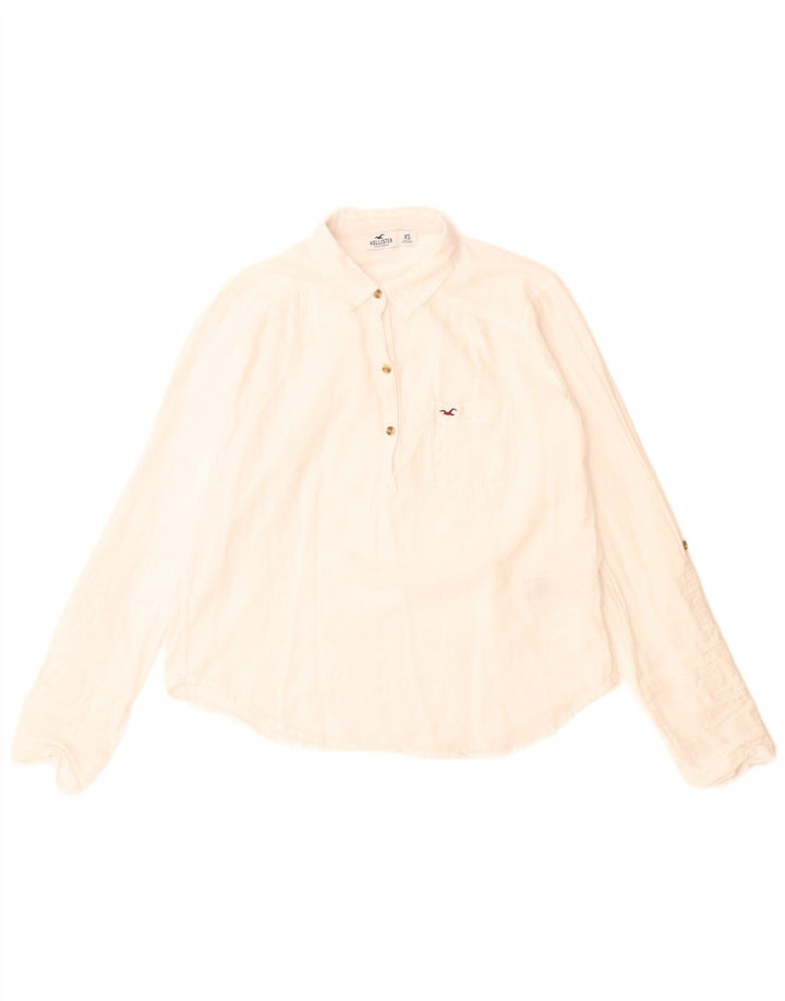 Camicia pullover da donna Hollister UK 6 XS cotone bianco