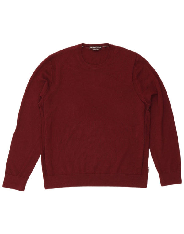 MICHAEL KORS Maglione da uomo girocollo grande lana bordeaux
