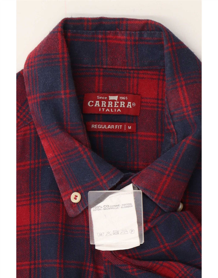 Carrera Camicia da uomo in flanella vestibilità regolare in cotone a quadri rosso medio