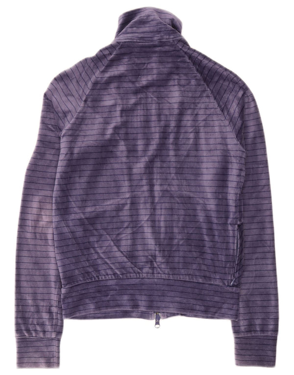 Giacca superiore della tuta in velluto da donna Nike UK 8/10 piccolo cotone a righe viola