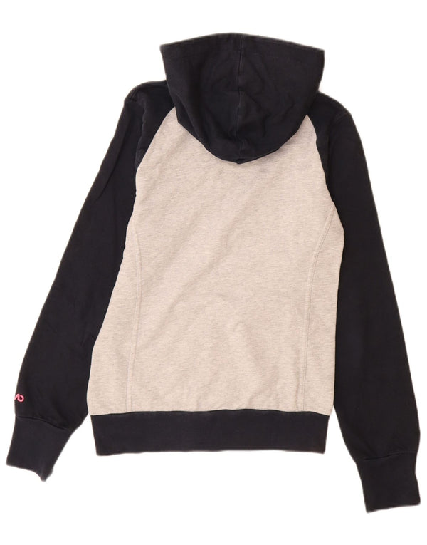 Nike Womens Zip Hoodie Sweater UK 10 Small Grey Colourblock