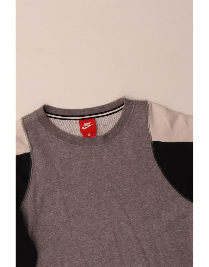 Felpa da uomo Nike Maglia XS in cotone color block grigio