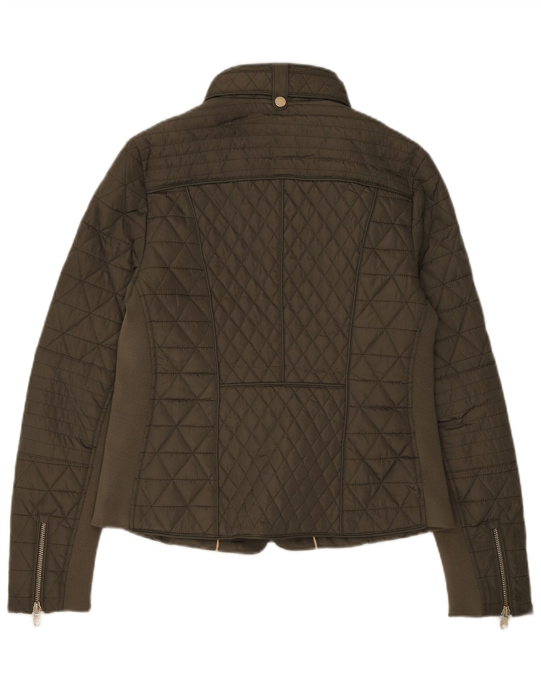 Giacca trapuntata da donna Marks & Spencer UK 14 grande poliestere kaki