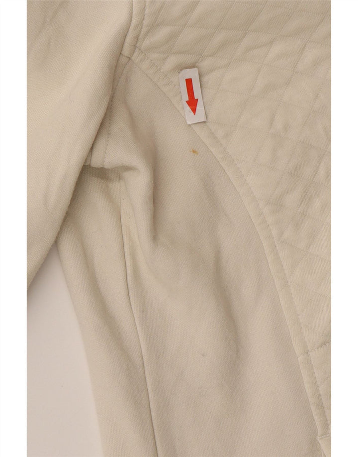 Felpa da donna oversize con collo con zip L.L.Bean, maglione UK 10 piccolo bianco