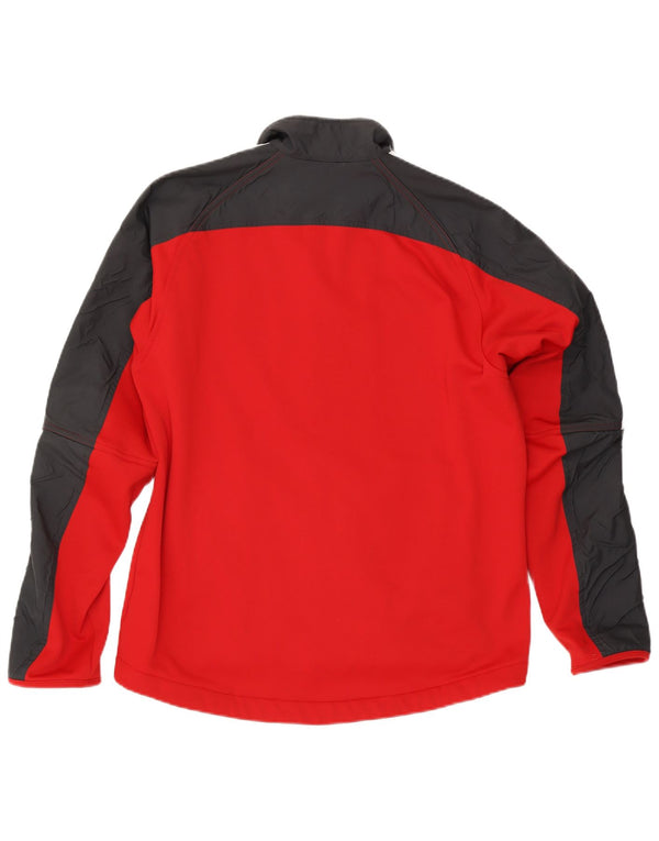 Giacca da tuta da uomo Adidas UK 42/44 Large Rosso Colourblock Poliestere