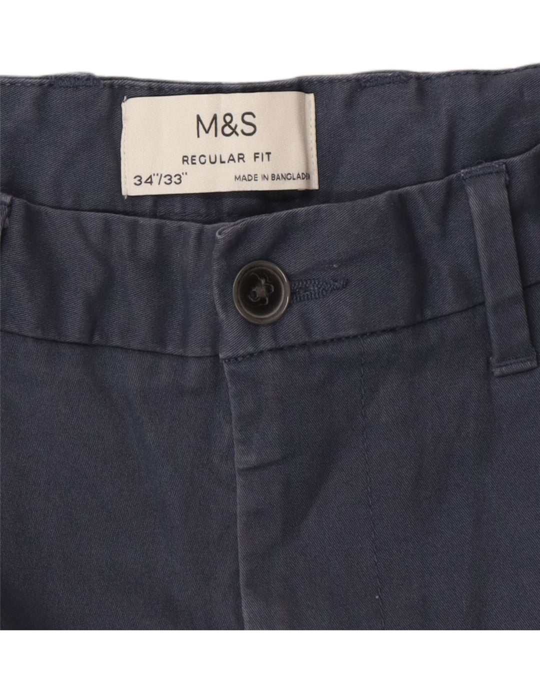 Pantaloni chino vestibilità regolare da uomo Marks & Spencer W34 L32 cotone blu