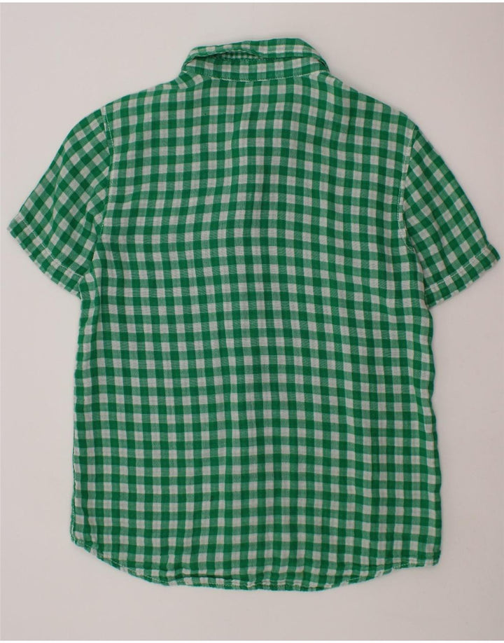 Camicia a maniche corte per bambino BENETTON 10-11 anni a quadretti verdi