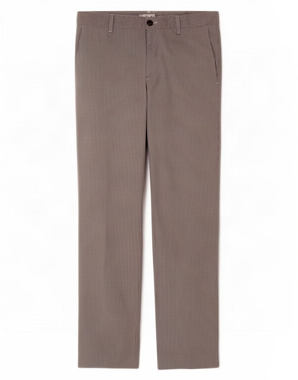 Adidas Mens Straight Chino Trousers W32 L30 Grey Gingham Polyester