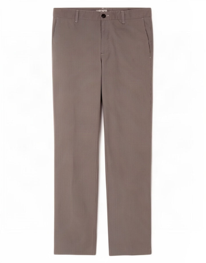 Pantaloni chino dritti da uomo Adidas W32 L30 poliestere a quadretti grigi