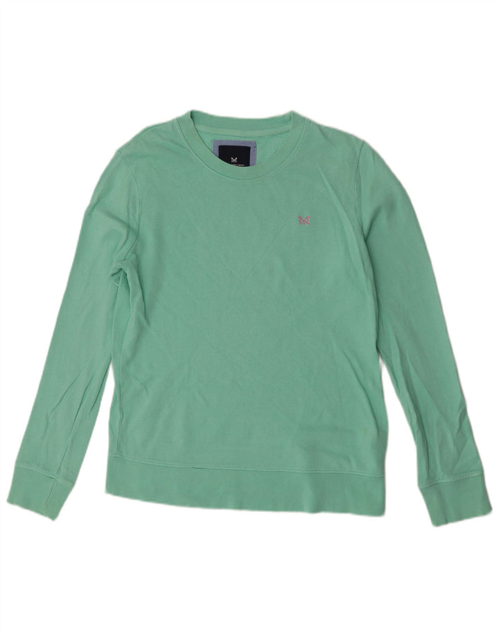Crew Clothing Top oversize da donna manica lunga UK 8 piccolo cotone verde