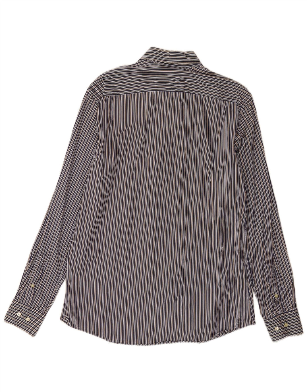 Camicia Uomo Massimo Dutti Cotone Righe Grandi Blu