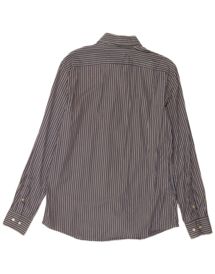 Camicia Uomo Massimo Dutti Cotone Righe Grandi Blu
