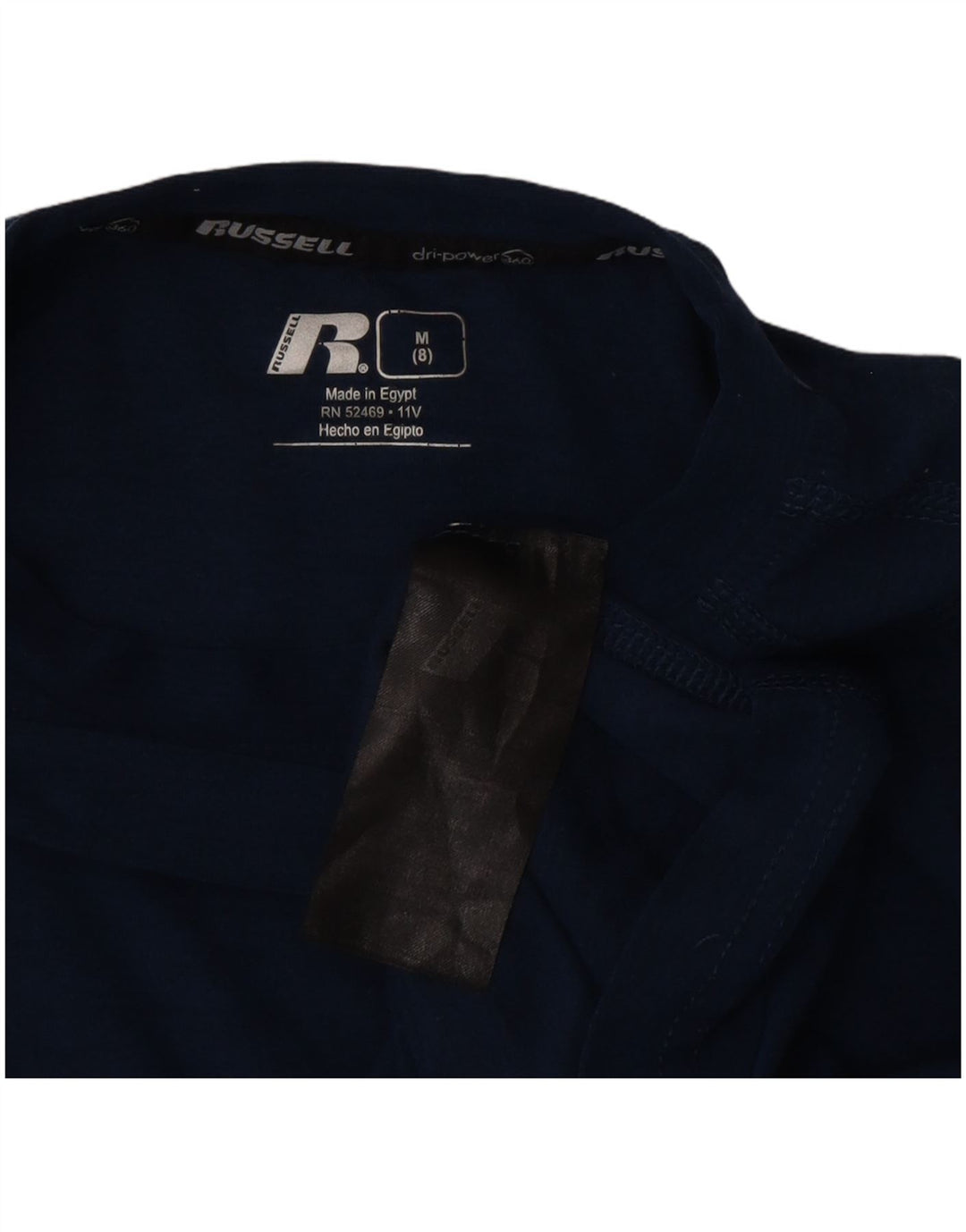 Maglietta Russell Athletic da bambino Dri-Power a maniche lunghe 7-8 anni, colore blu navy medio