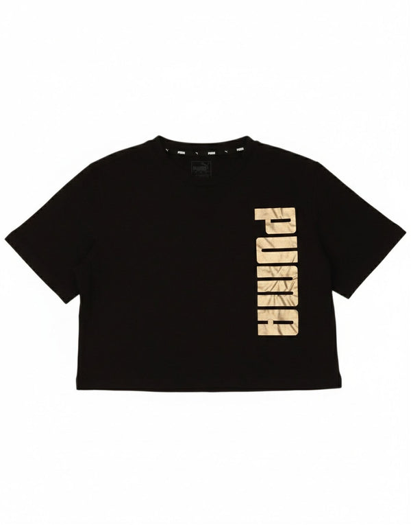 T-shirt grafica oversize corta da donna Puma UK 10 piccola nera