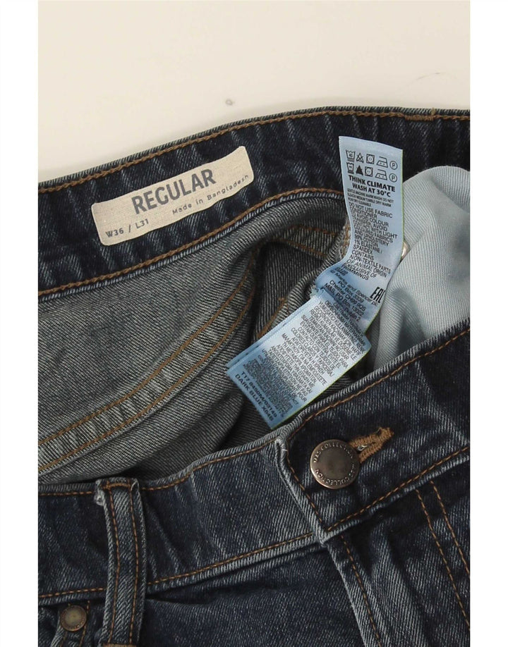 Jeans dritti regolari da uomo Marks & Spencer W36 L31 cotone blu