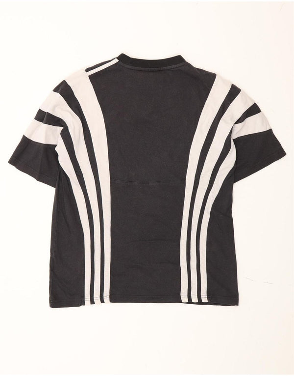 T-shirt Adidas da uomo Top XS in cotone color block nero
