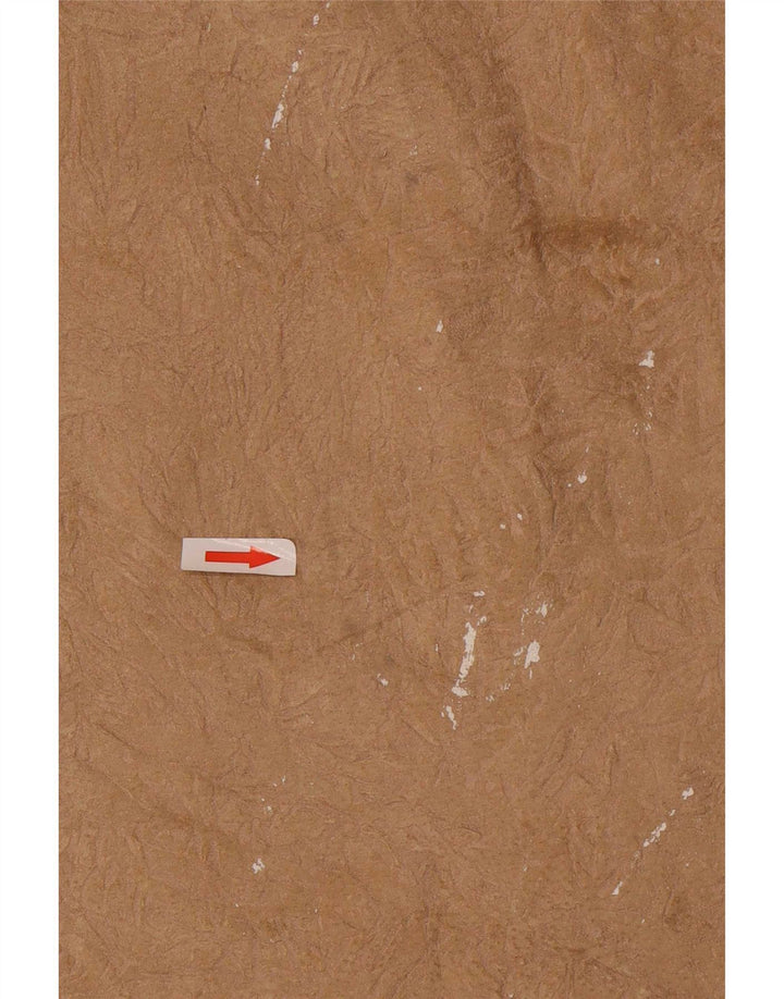 Gonna vintage in pelle scamosciata da donna IT 46 grande W30 in pelle beige