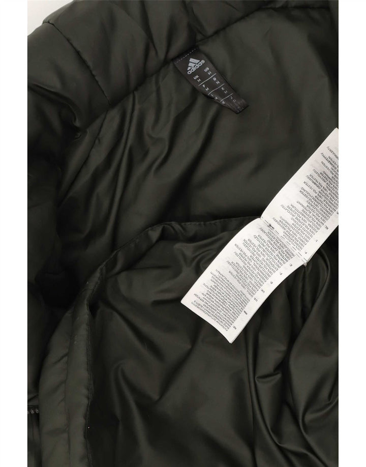Giacca imbottita con cappuccio da uomo Adidas UK 38 poliestere verde medio