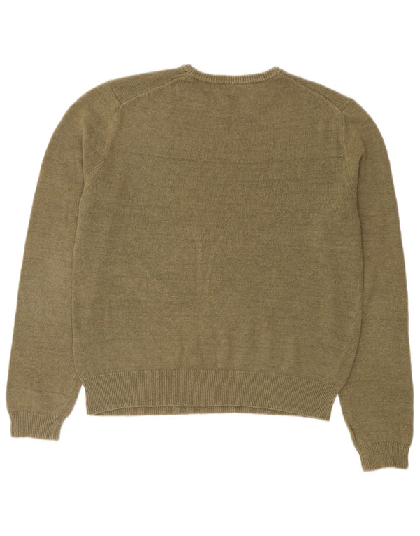 Maglione maglione girocollo da donna Zara UK 14 cotone kaki medio