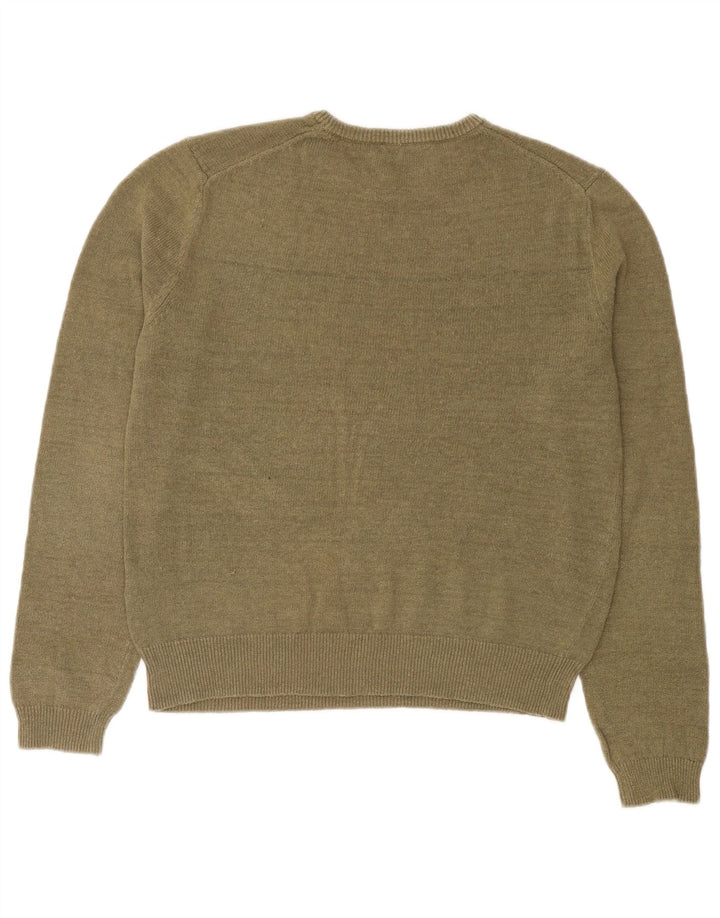 Maglione maglione girocollo da donna Zara UK 14 cotone kaki medio