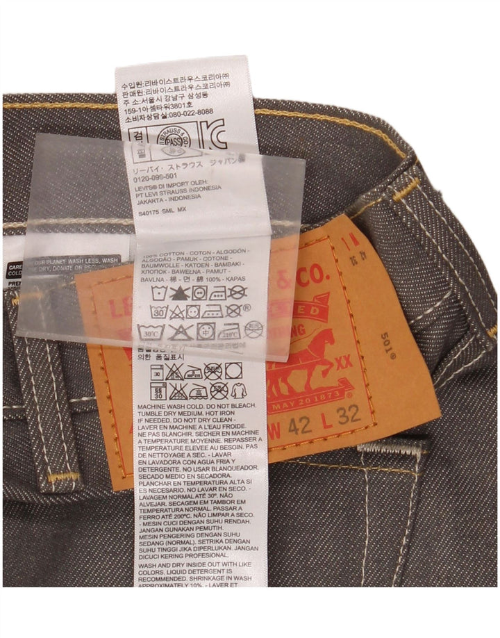 Levi's Uomo 501 Jeans dritti W42 L32 Cotone grigio