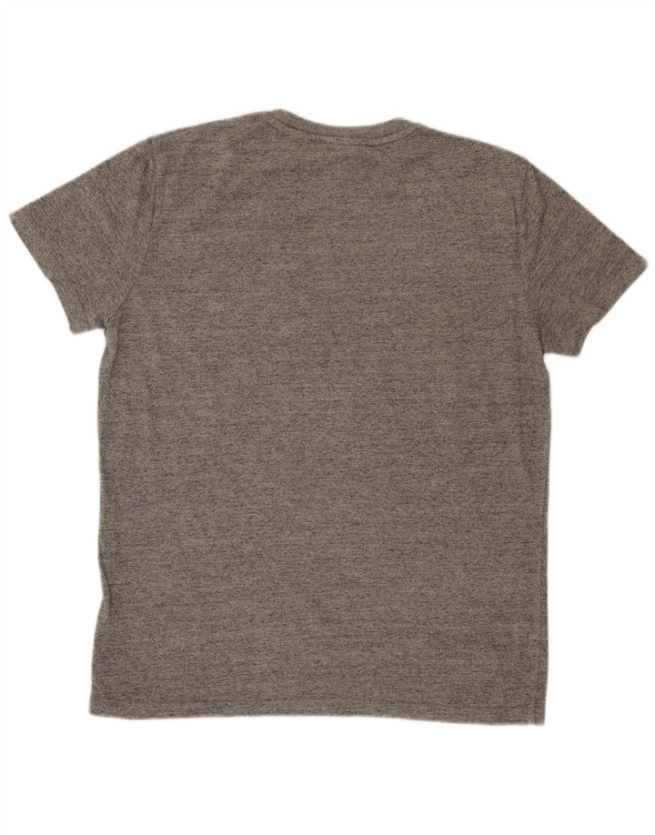 T-shirt grafica da uomo Superdry Top in cotone chiazzato grigio medio