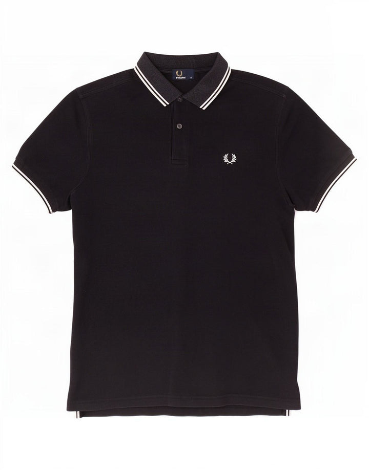 Polo da uomo Fred Perry in cotone nero medio