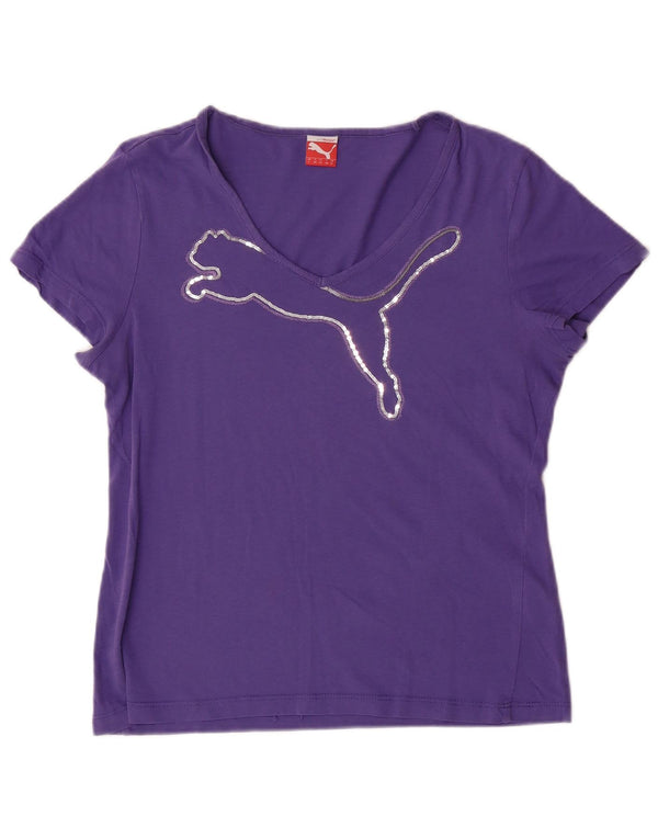 T-shirt grafica da donna PUMA Top UK 14 viola medio