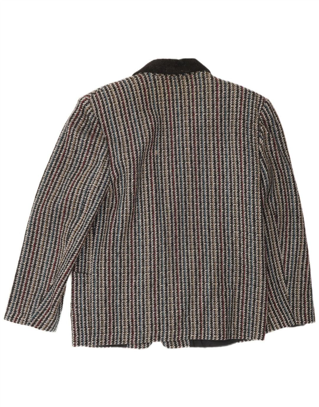 Giacca blazer vintage da donna a 1 bottone UK 10 piccolo quadretto multicolore