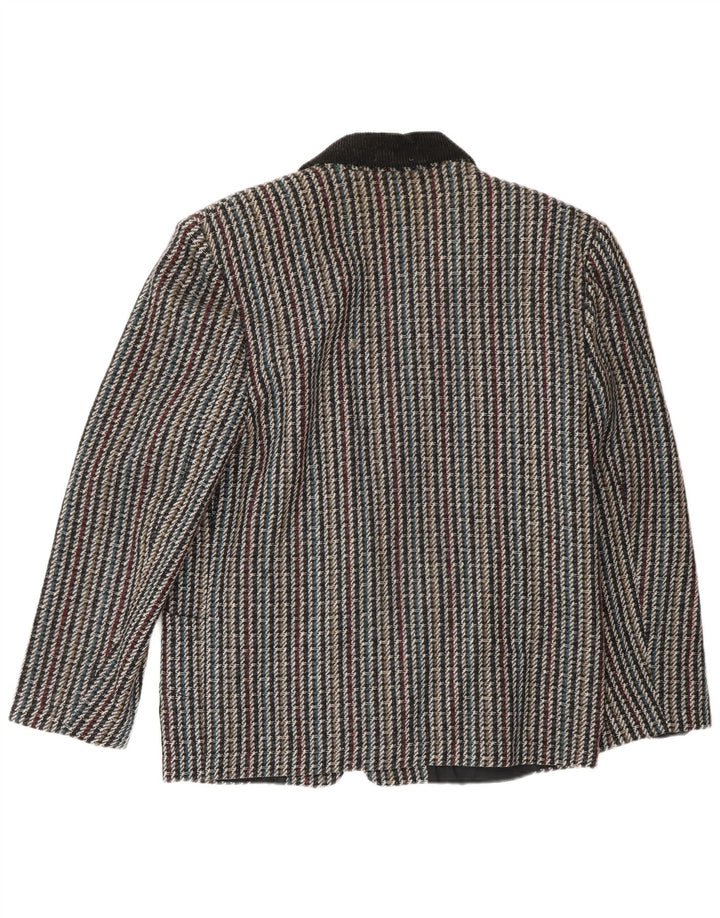 Giacca blazer vintage da donna a 1 bottone UK 10 piccolo quadretto multicolore