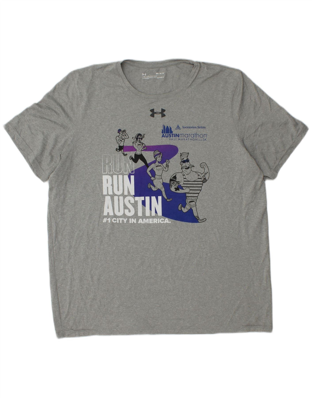 T-shirt grafica da uomo UNDER ARMOUR Heat Gear grigio medio