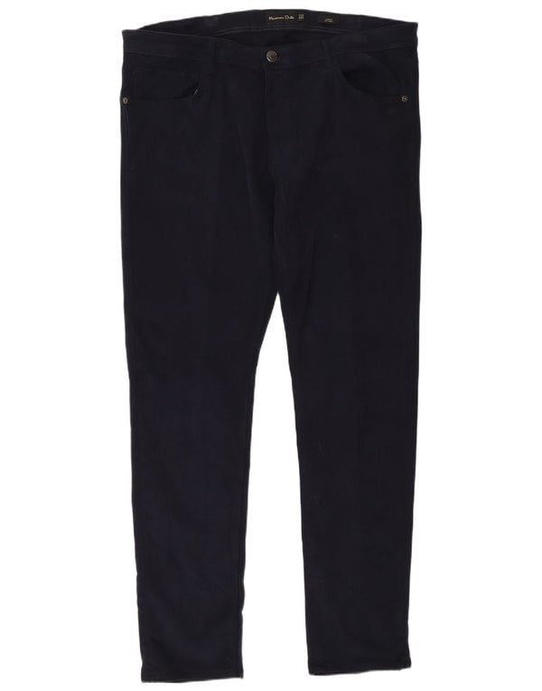 Pantaloni casual slim fit da uomo Massimo Dutti W40 L32 cotone blu navy