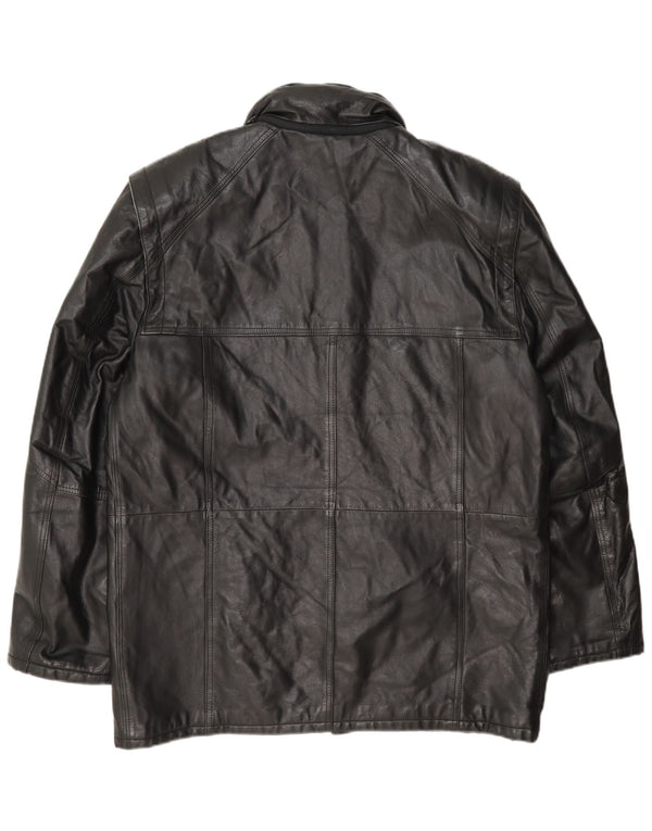 Giacca in pelle vintage da uomo UK 40 grande nera