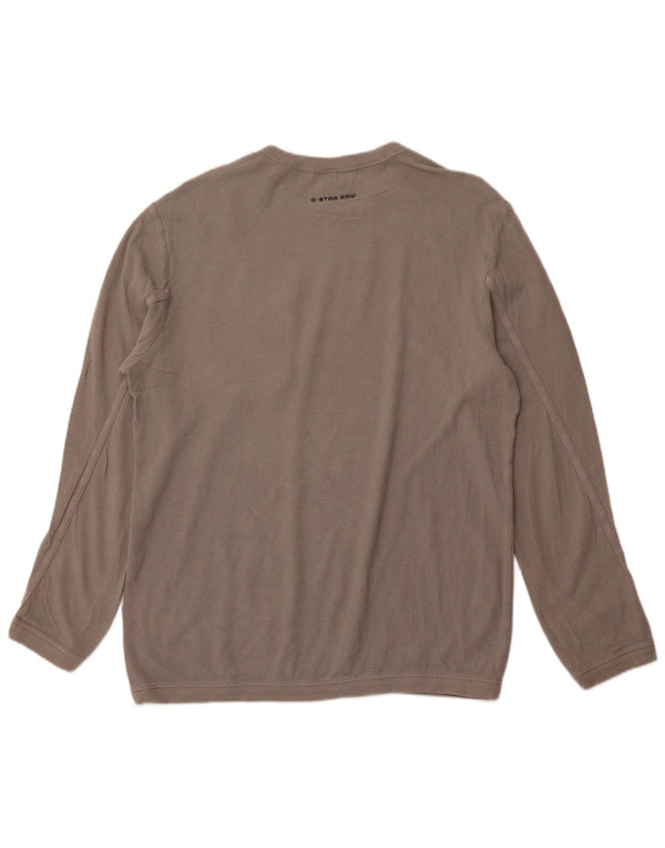 G-STAR Top da uomo a maniche lunghe in cotone grigio grande