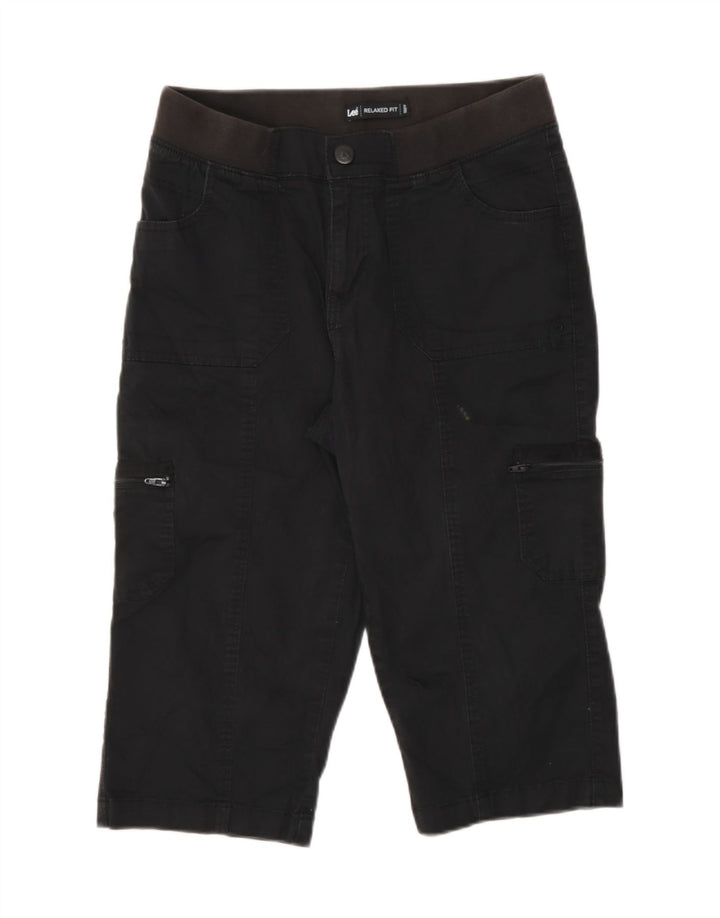 LEE Womens Relaxed Fit Cargo Bermuda Shorts US 6 Medium W26 Black Cotton Vintage Lee and Second-Hand Lee from Messina Hembry 