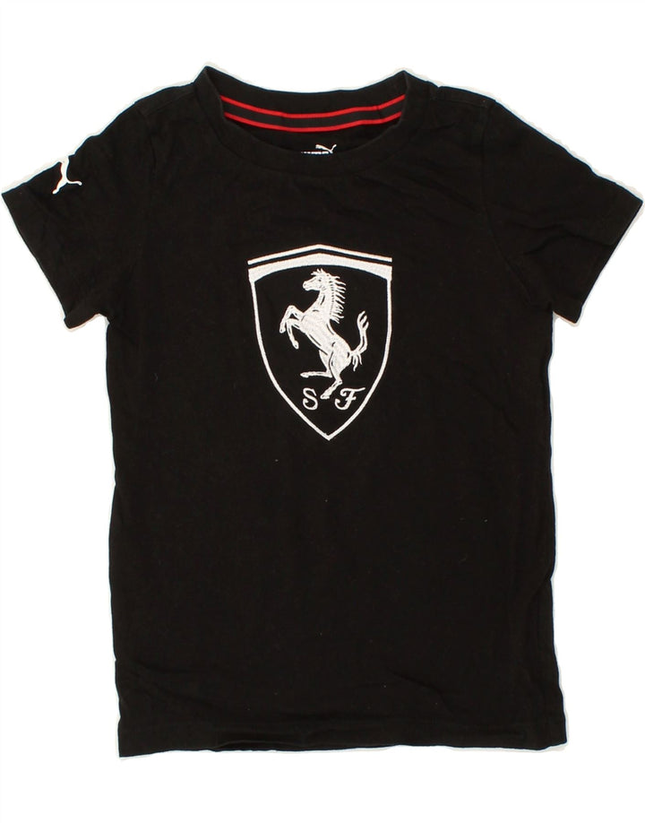 PUMA Boys Graphic T-Shirt Top 5-6 Years Black Cotton | Vintage Puma | Thrift | Second-Hand Puma | Used Clothing | Messina Hembry 