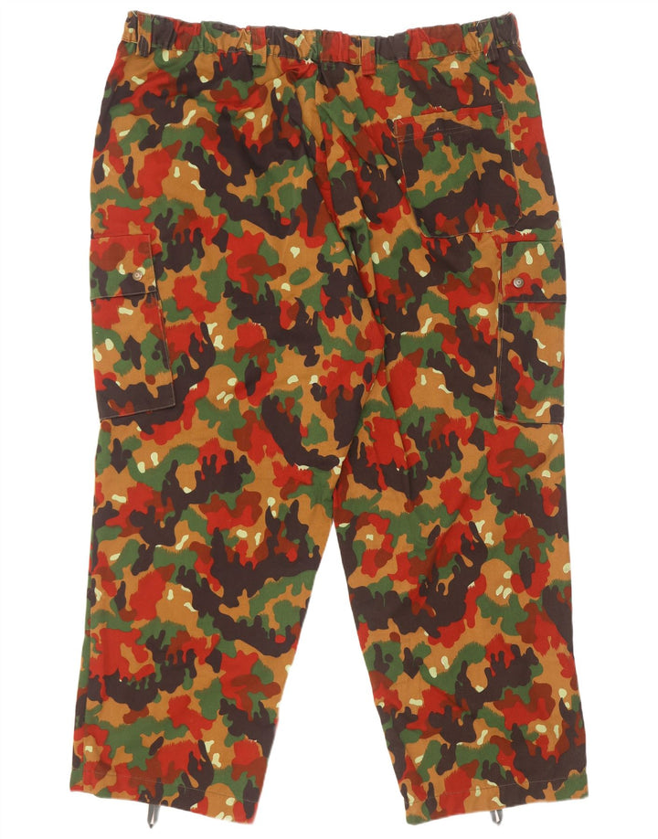 Pantaloni cargo dritti da uomo vintage W46 L31 mimetico multicolore