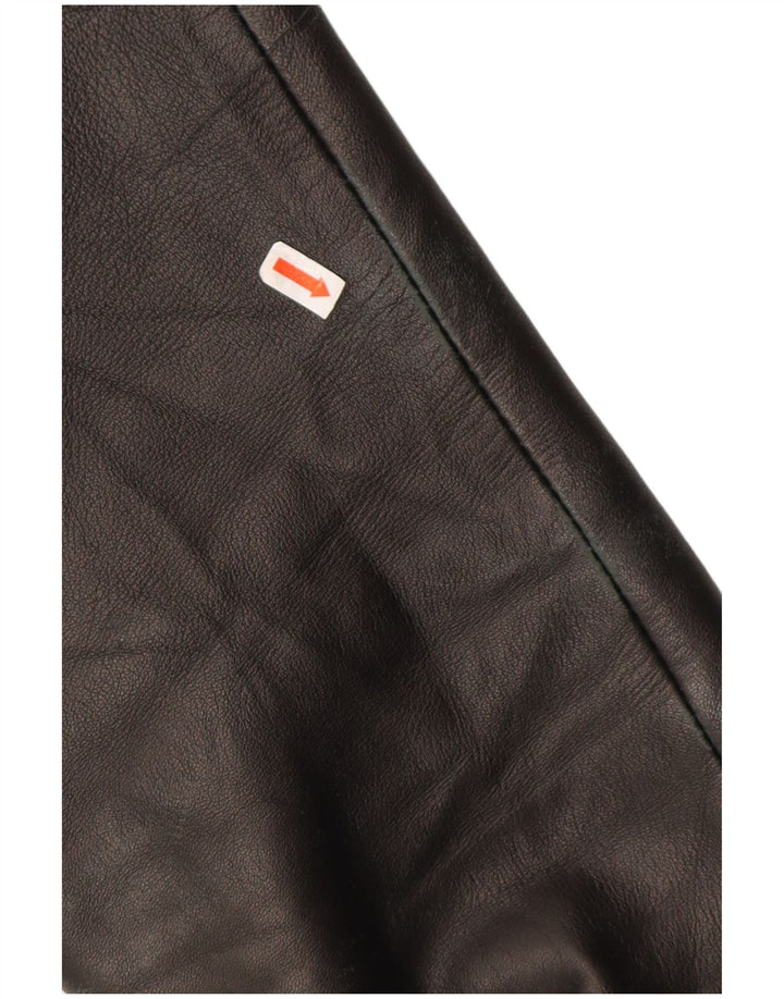 Giacca in pelle vintage da donna con zip IT 54 2XL Pelle marrone