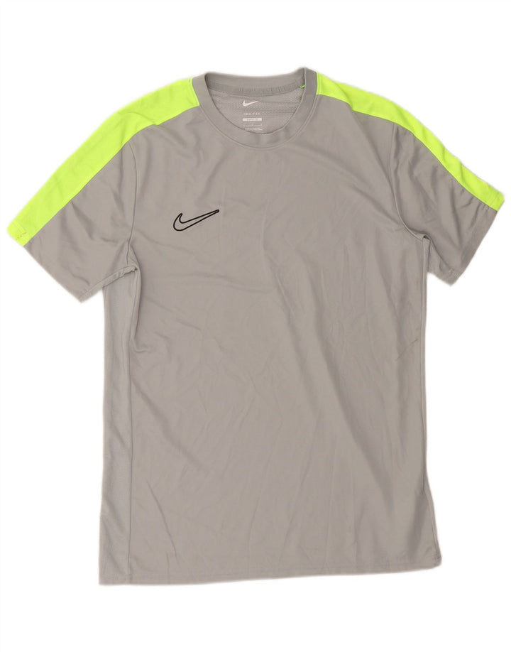 T-shirt Nike Dri Fit Slim Fit da uomo, grande, in poliestere color block grigio