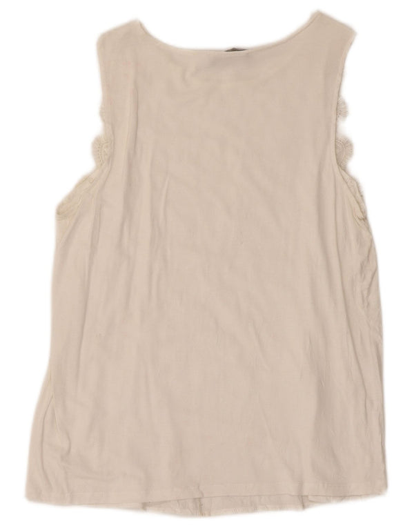 Marks & Spencer Camicetta senza maniche da donna UK 12 Medium White