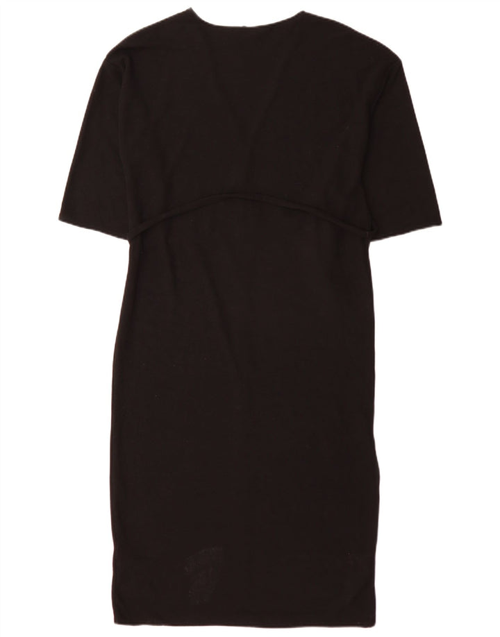 Vestito maxi oversize da donna Zara UK 10 piccolo poliestere nero