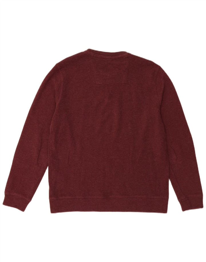 CREW CLOTHING Maglione da uomo girocollo grande in cotone bordeaux