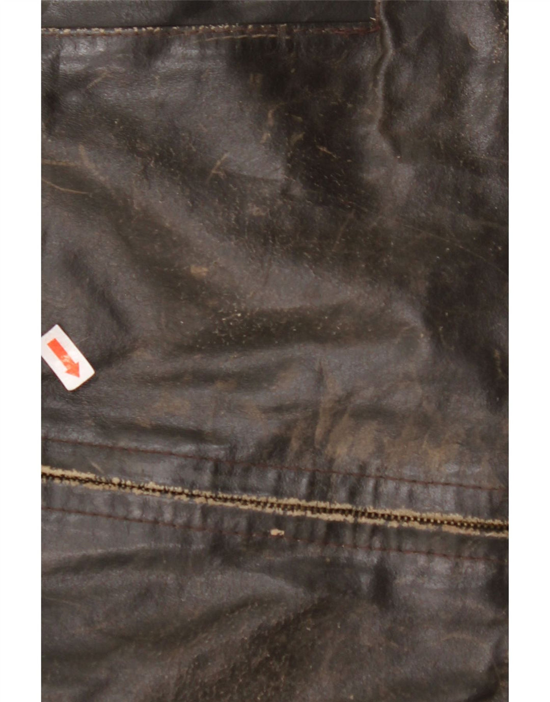 Giacca in pelle da donna con maniche a 3/4 VINTAGE UK 14 Pelle marrone medio