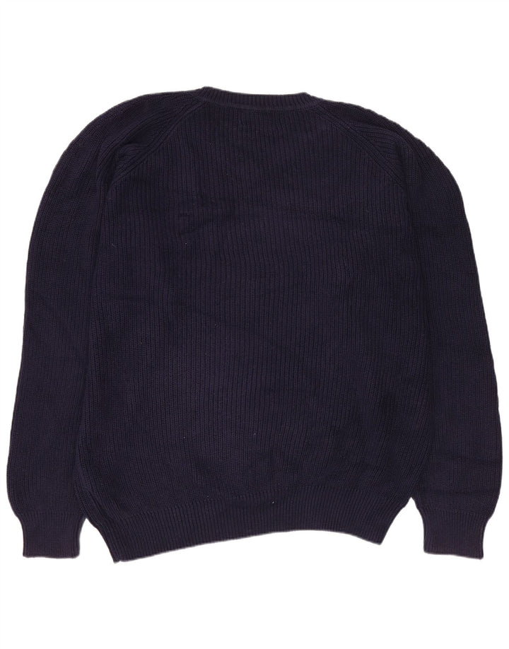 Maglione Kappa da uomo con scollo a V, cotone medio blu navy
