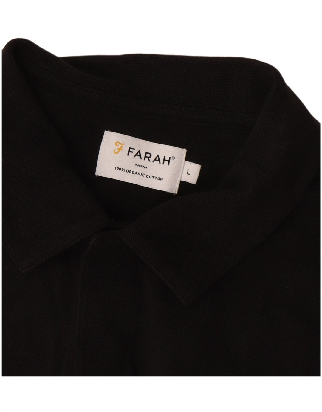 Polo da uomo a maniche lunghe Farah grande in cotone nero