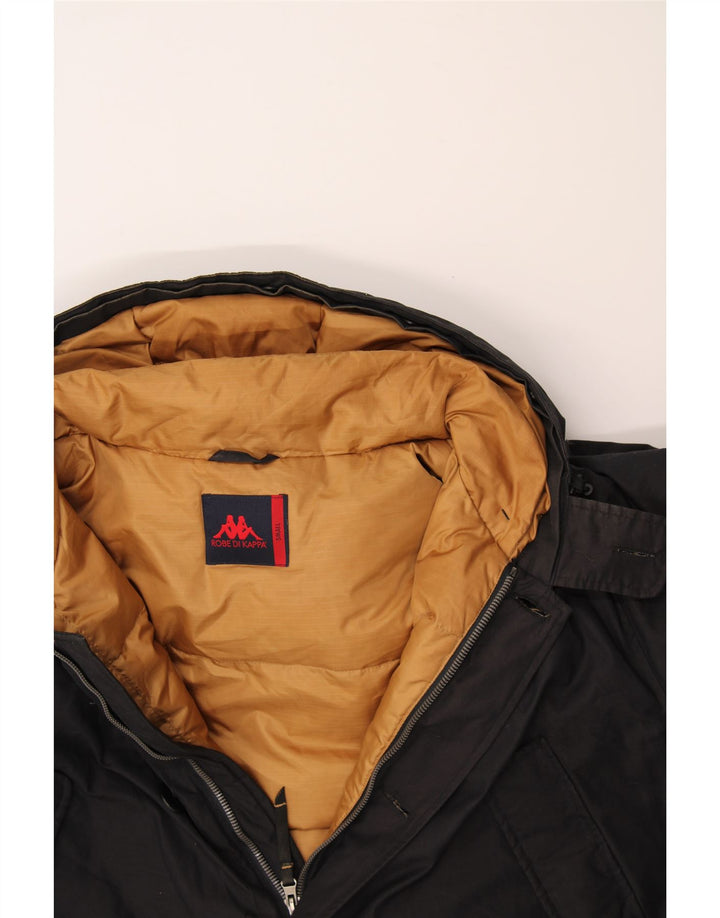 KAPPA Mens Hooded Padded Coat UK 36 Small Black Cotton Vintage Kappa and Second-Hand Kappa from Messina Hembry 