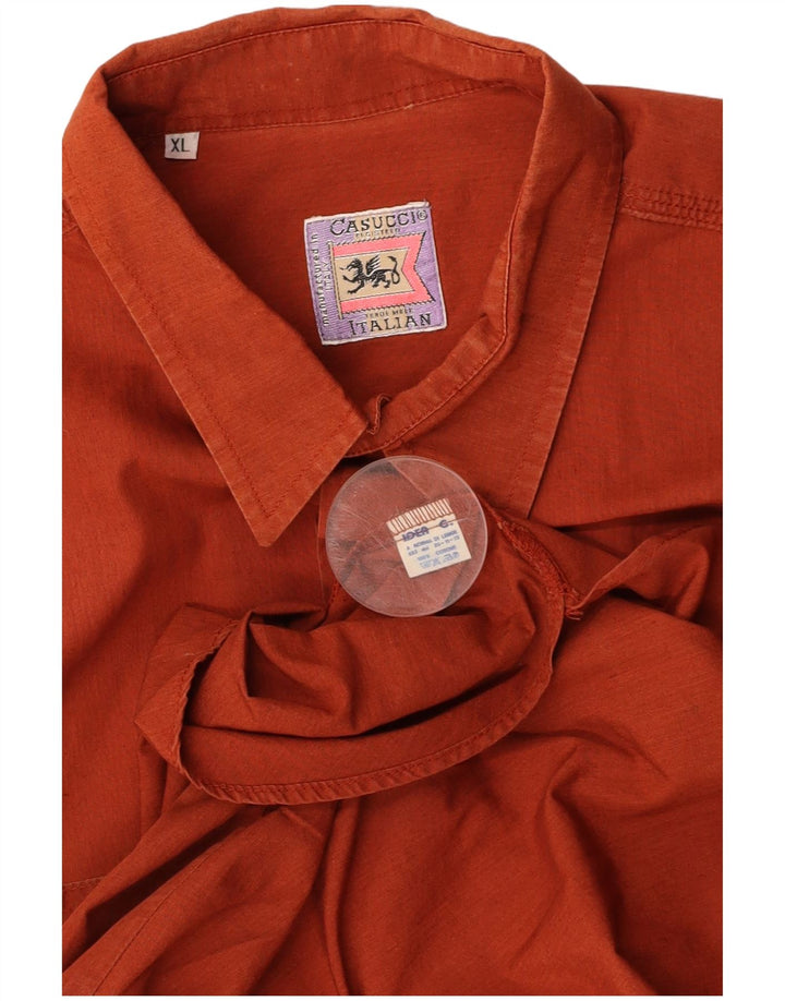 CASUCCI Camicia a maniche corte da uomo XL in cotone arancione